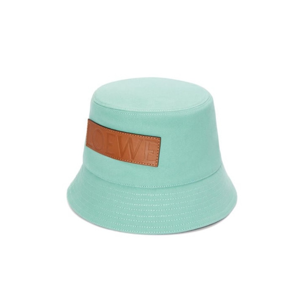 NWT Loewe Leather-Trimmed Canvas Bucket Hat size 57